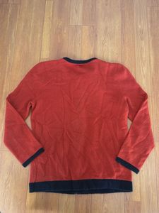 Classic Red Zip-Up Cardigan