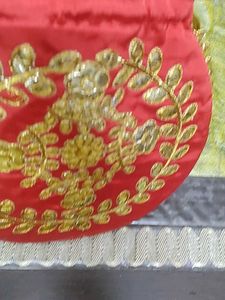 Red Embroidered Potli Bag