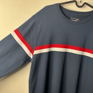Men’s Navy Crew Neck Striped Full Sleeve T-Shirt