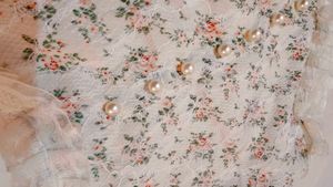Floral Lace Cami Top with Pearl Buttons
