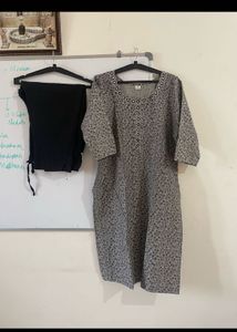 Elegant Grey Printed Kurta Set with Dupatta