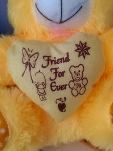 HEyy Guysss Meet My Cute Kiddo 🤩...new With Packing Bag But Price TAg Is Missing ... 🥲 Yellow Teddy Waiting To Be Yourss🤩
