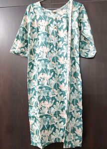 Green Floral Print Kurta