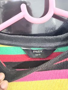 Max- Rainbow Striped Cropped Top