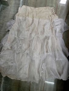 white cancan net skirt for lehenga and gown