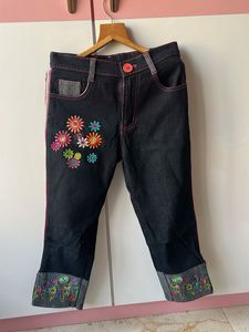 Floral Embroidered Jeans