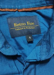 Men's Blue Cotton Casual Shirt