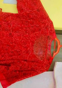 Sexy' Red Rose Print Kimono Night Dress