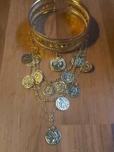 Boho Coin Charm Cuff Bracelet