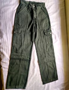 Price Drop 🥳 Green Denim Cargo Pants