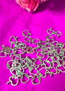 Heart Silver Metal Charms 10 pic Pendants