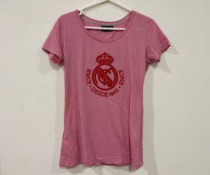 Original Real Madrid Pink Graphic T-Shirt (M)