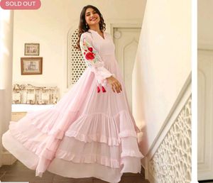 Elegant Pink Floral Gown