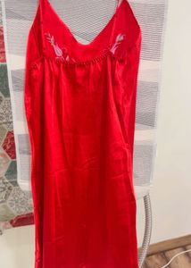 Red Embroidered Nightdress stretchable bust XL