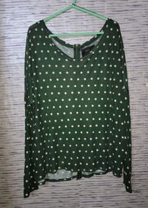 Green Polka Dot Long Sleeve Top
