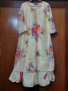 Srishti Size L Creamy yellow Print Kurta