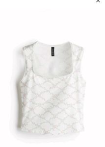 Floral Patterned Crop Tank Top