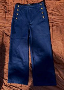 Blue Wide Leg Sailor Pants