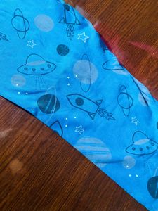 Girls Blue Space Print Leggings