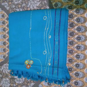Winter Shawl with Embroidery