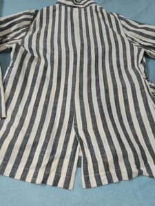 Striped Double-Breasted Blazer
