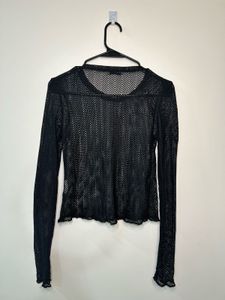 Sheer Black Long Sleeve Top