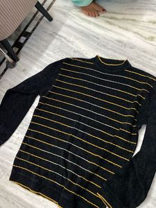 Striped Black Knit Sweater