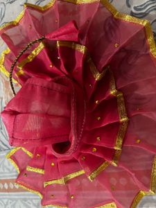 Red &amp; Gold Krishna Dress