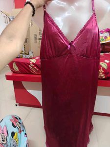 Satin Lace Trim Nightgown