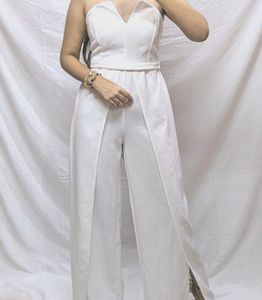 White Strapless Jumpsuit