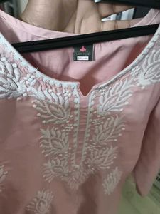 Embroidered Pink Kurti