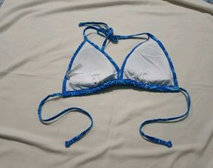 138.Blue Swirl Bikini Top