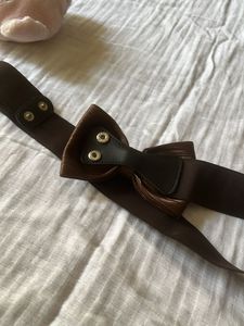 Brand New Brown Elastic Belt with Bow