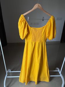 Yellow Linen Cotton Maxi Dress