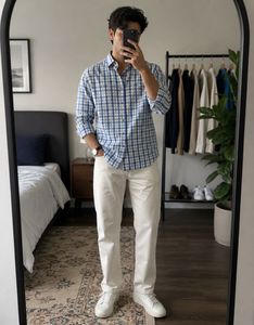 Blue & White Checkered Shirt