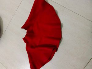 Vibrant Red Flared Skirt