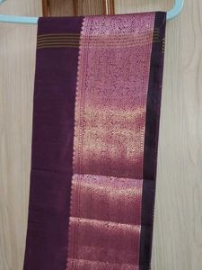 Elegant Purple Silk Saree with Pink Border