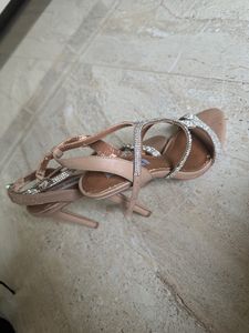 Steve Madden Nude Crystal Heels