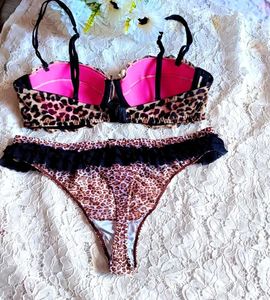 Leopard Print Bra and thong set