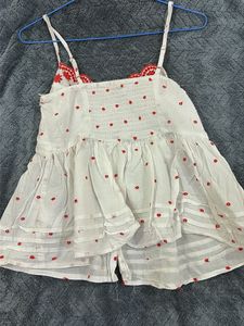 White Embroidered Camisole Top