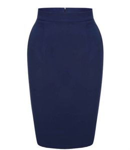 Classic Navy Blue Pencil Skirt