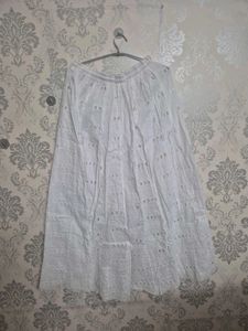 White Eyelet Cotton Maxi Skirt