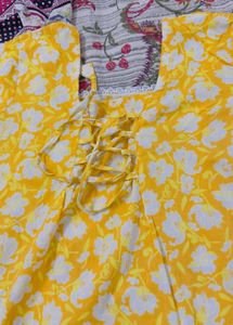 Vibrant Yellow Floral Print Kurta