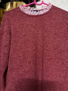 2 Tops Leopard Print Cropped Top and maroon to