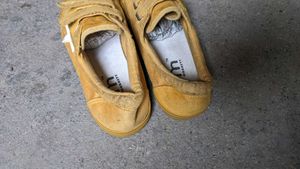 Yellow Suede Velcro Sneakers