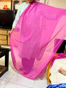 Beautiful Ombre Pink and Yellow Dupatta
