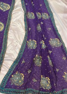 Embellished Purple Saree