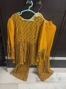 Beautiful Yellow Kurta Set with Sharara