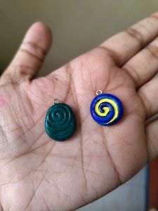Set of 2 - Van Gogh, Moana Handmade Swirl Pendant