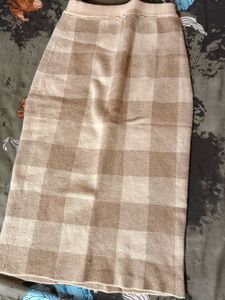 Checkered Knit Skirt